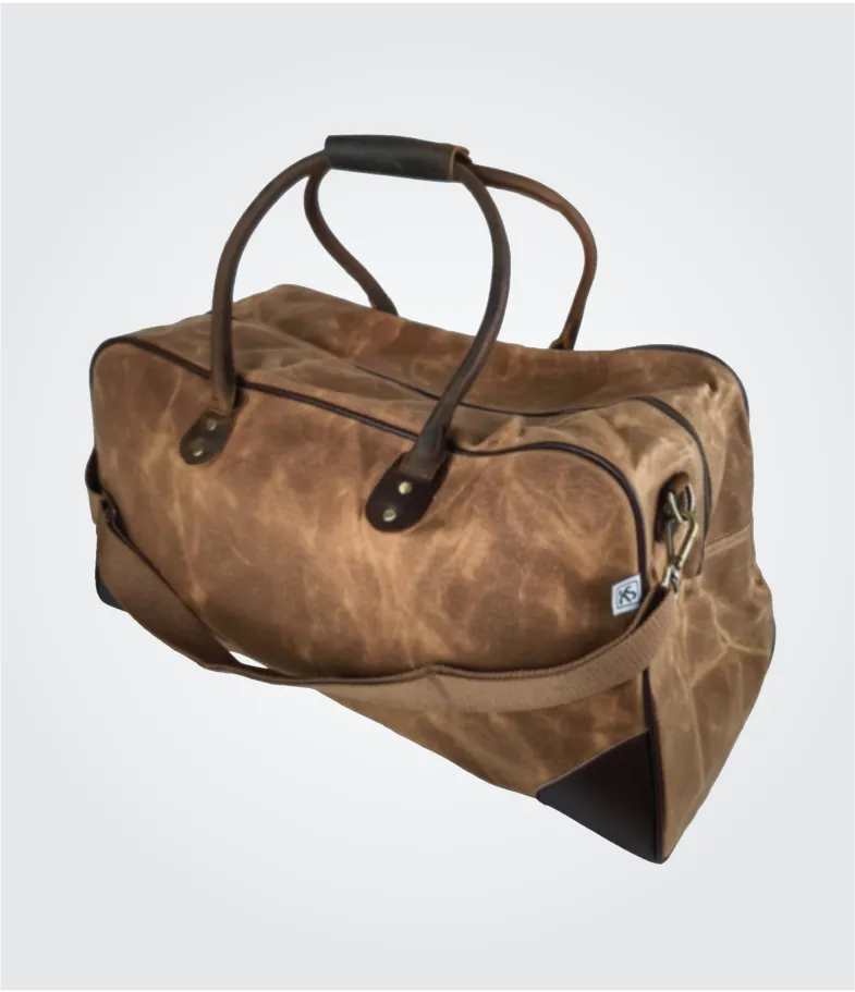 Waxed Canvas Travel Bag – Stylish Weekend Duffel for Men & Women | Water-Resistant Overnight & Business Trip Bag