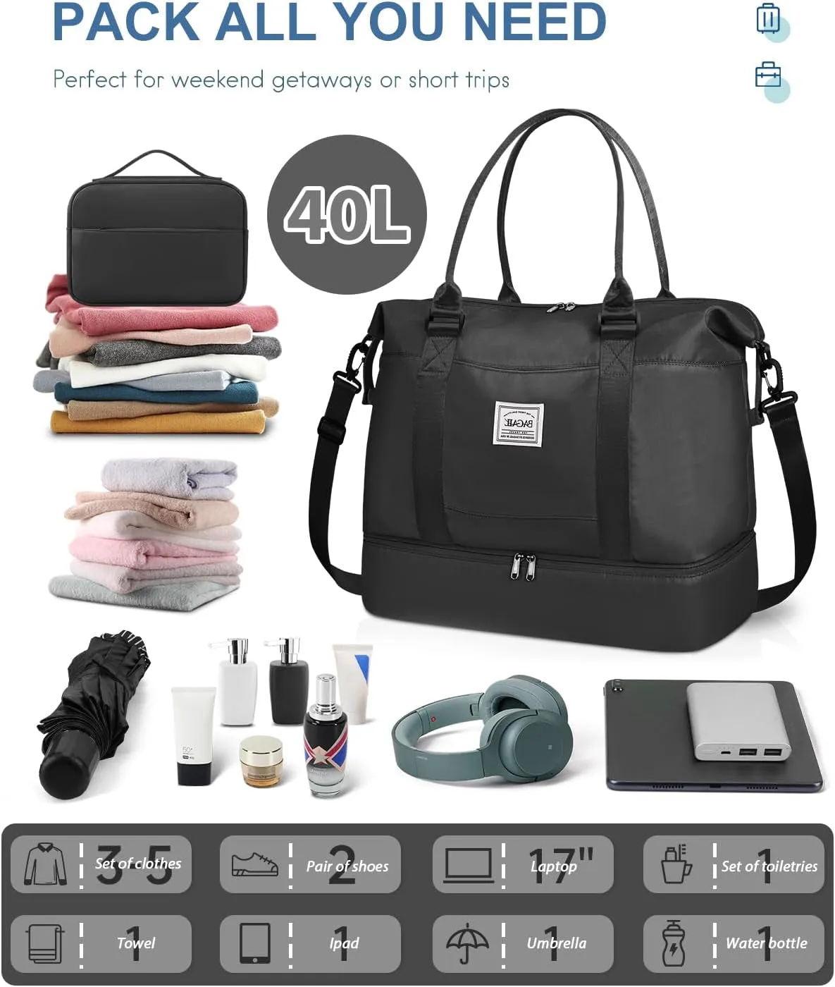 Weekend Travel Bag for Women, Gym Tote Bag, Mom Labor and Delivery Bag