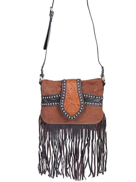 Western Shoulder Bag with Suede and Leather Fringe
