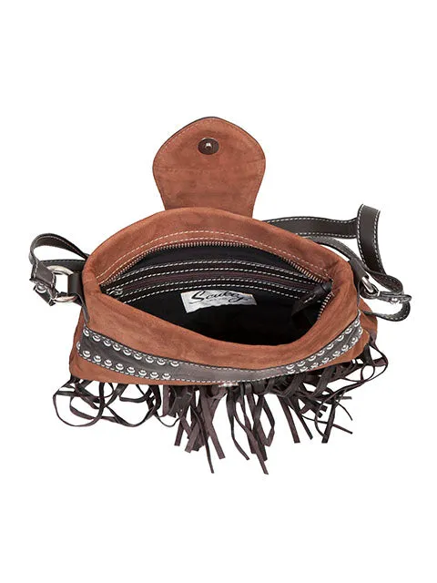Western Shoulder Bag with Suede and Leather Fringe
