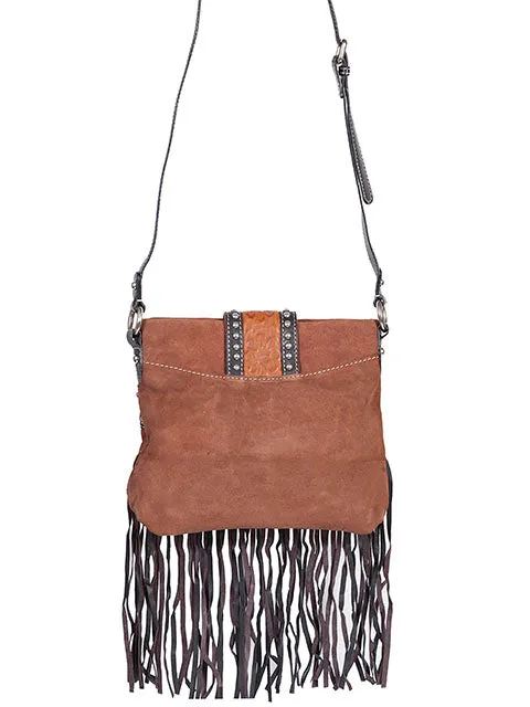 Western Shoulder Bag with Suede and Leather Fringe