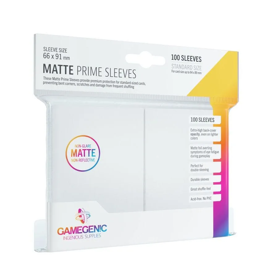 White 100ct Matte Prime Sleeves GG Standard Size