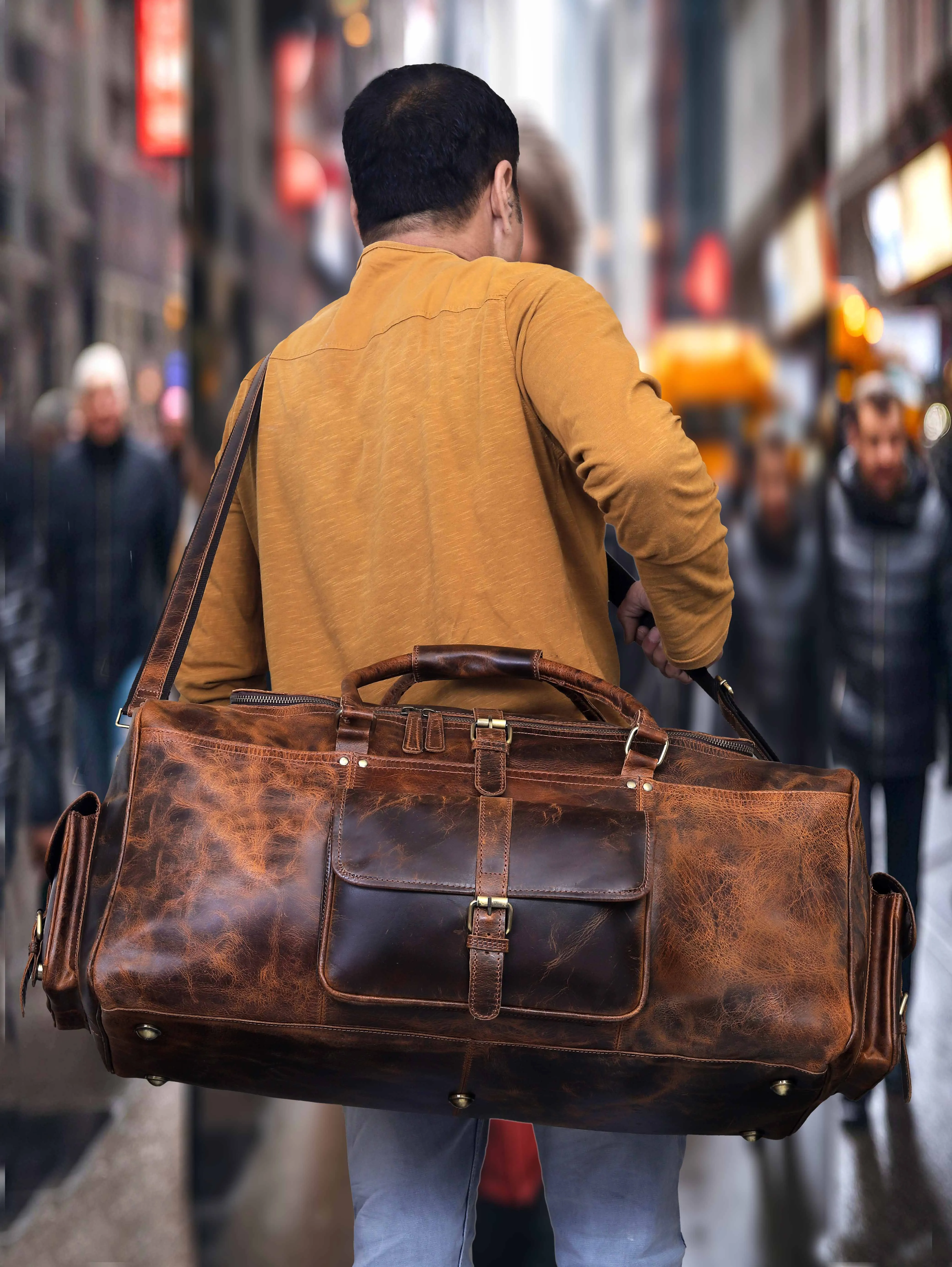 Wilder Buffalo Leather Duffel Bag for Men
