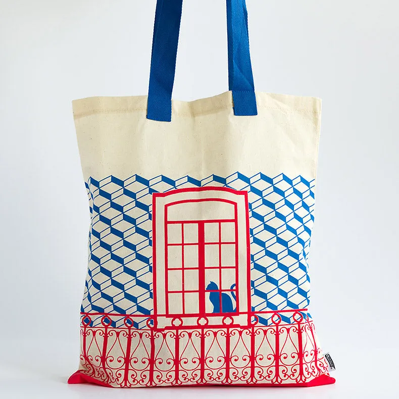 'Window Cat' Cotton Bag