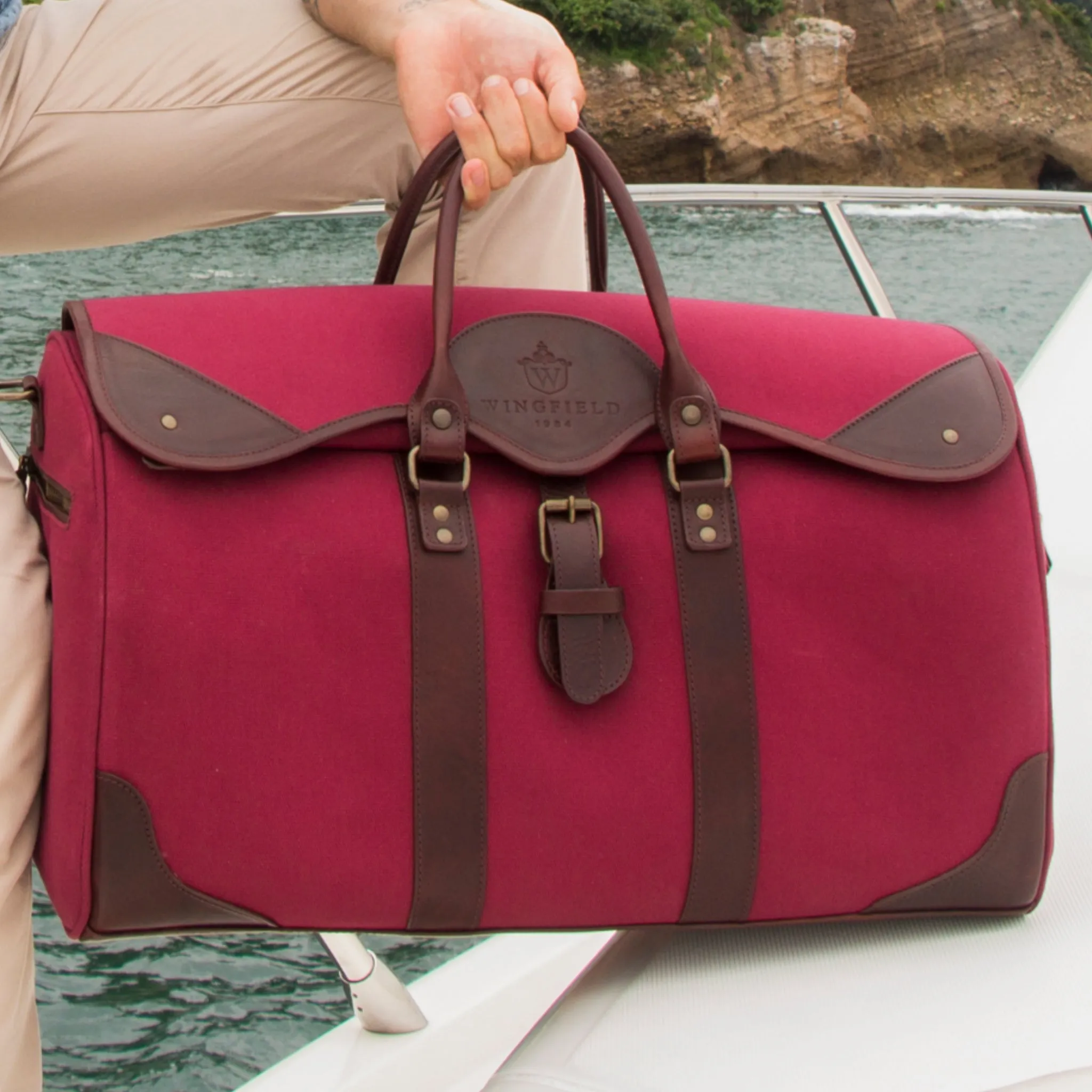 Wingfield Large Canvas & Leather Duffel Bag