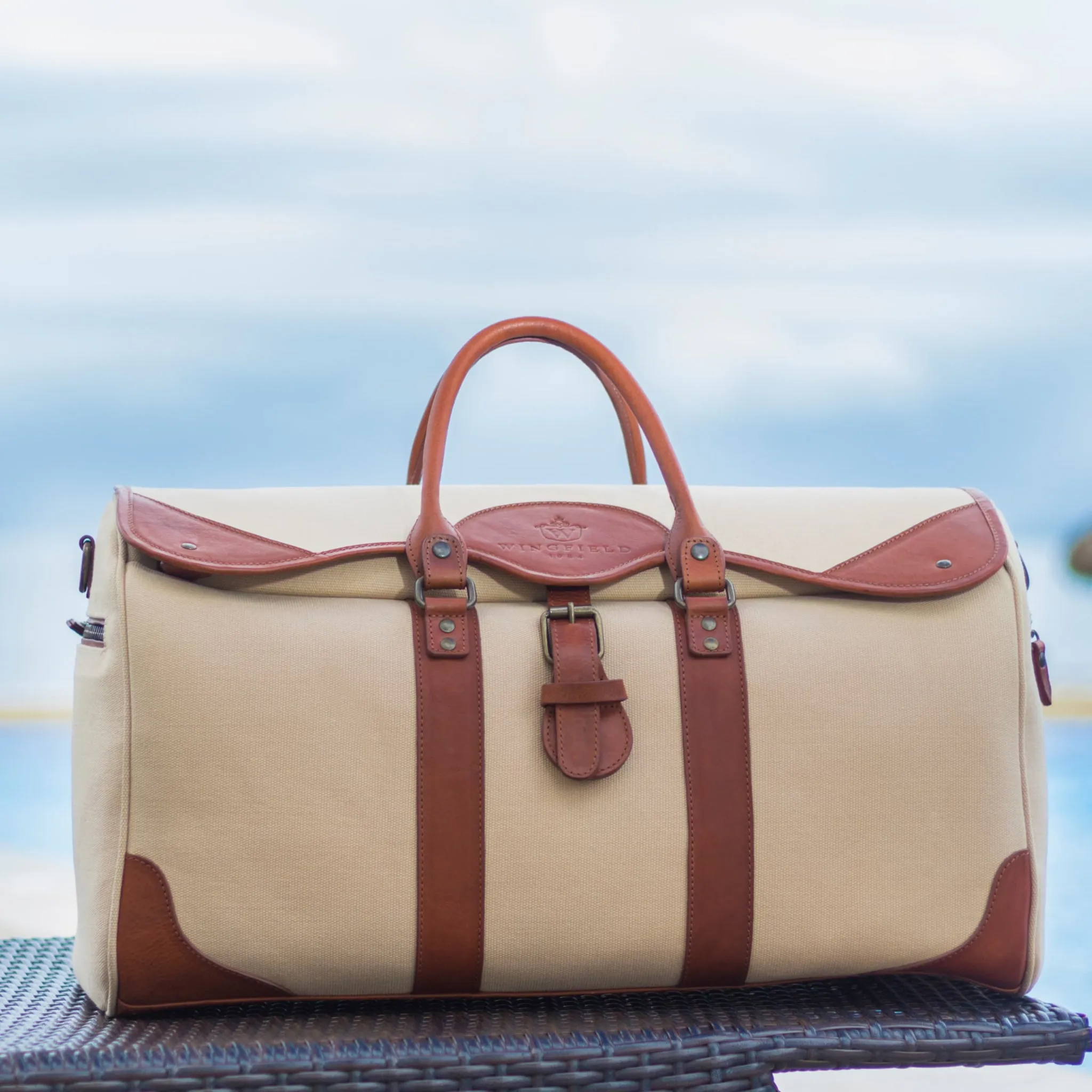 Wingfield Large Canvas & Leather Duffel Bag