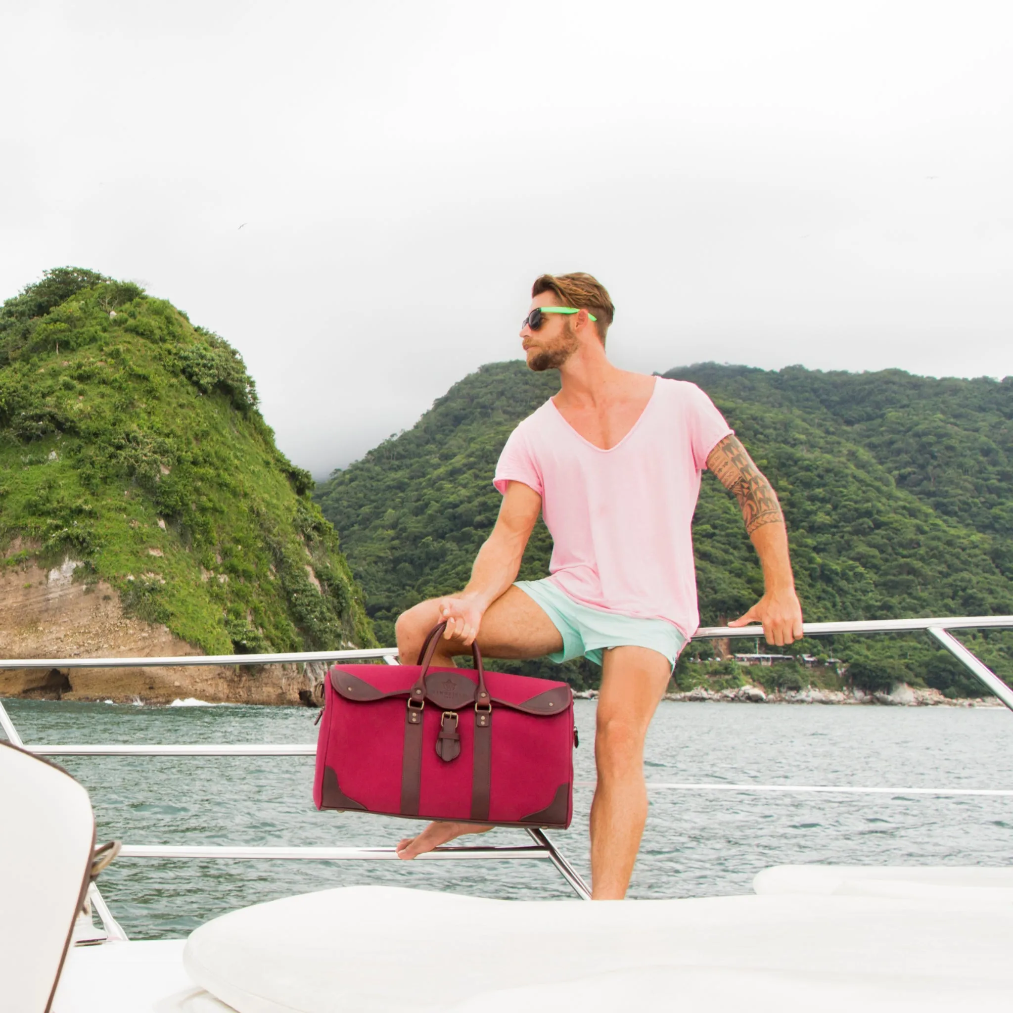 Wingfield Large Canvas & Leather Duffel Bag
