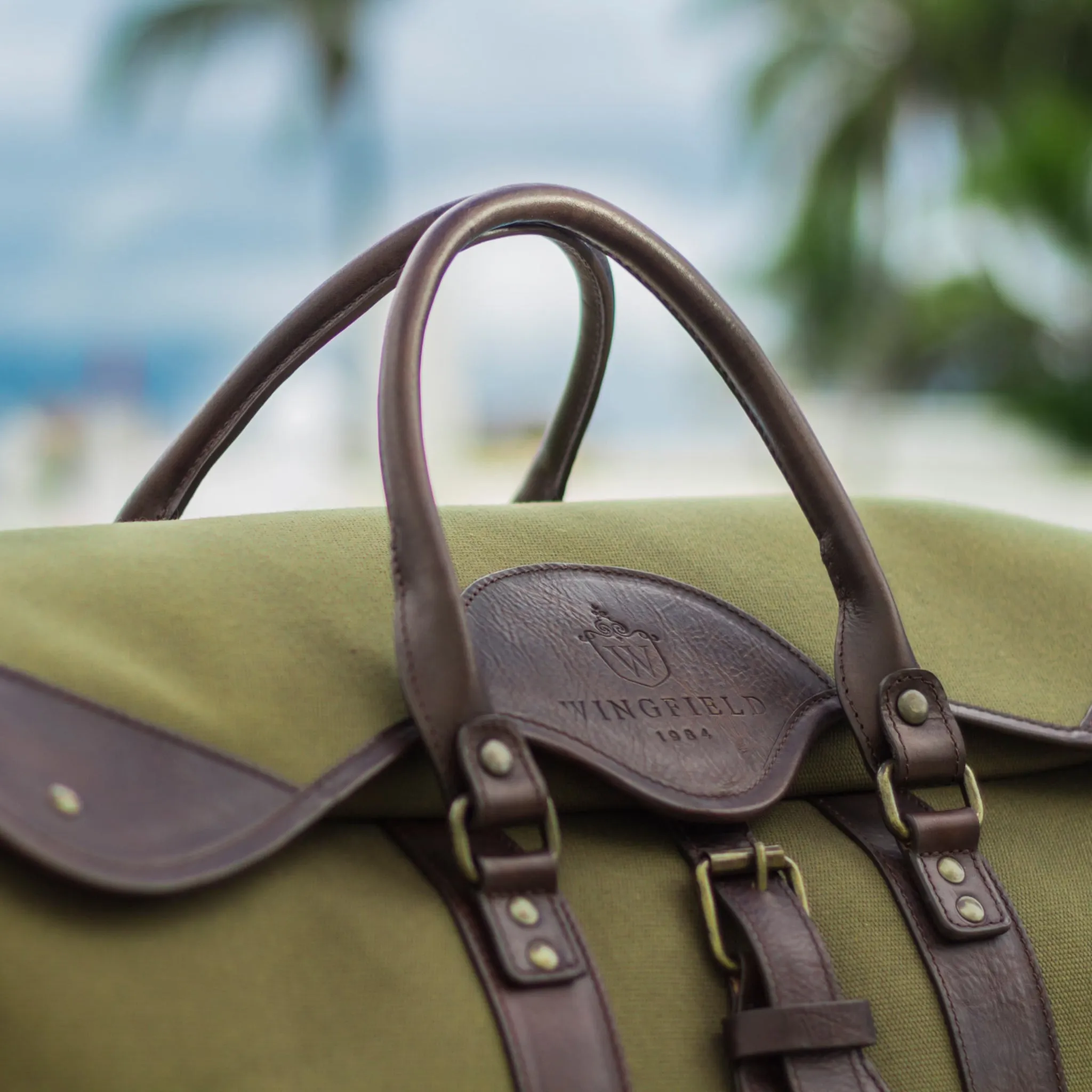 Wingfield Large Canvas & Leather Duffel Bag