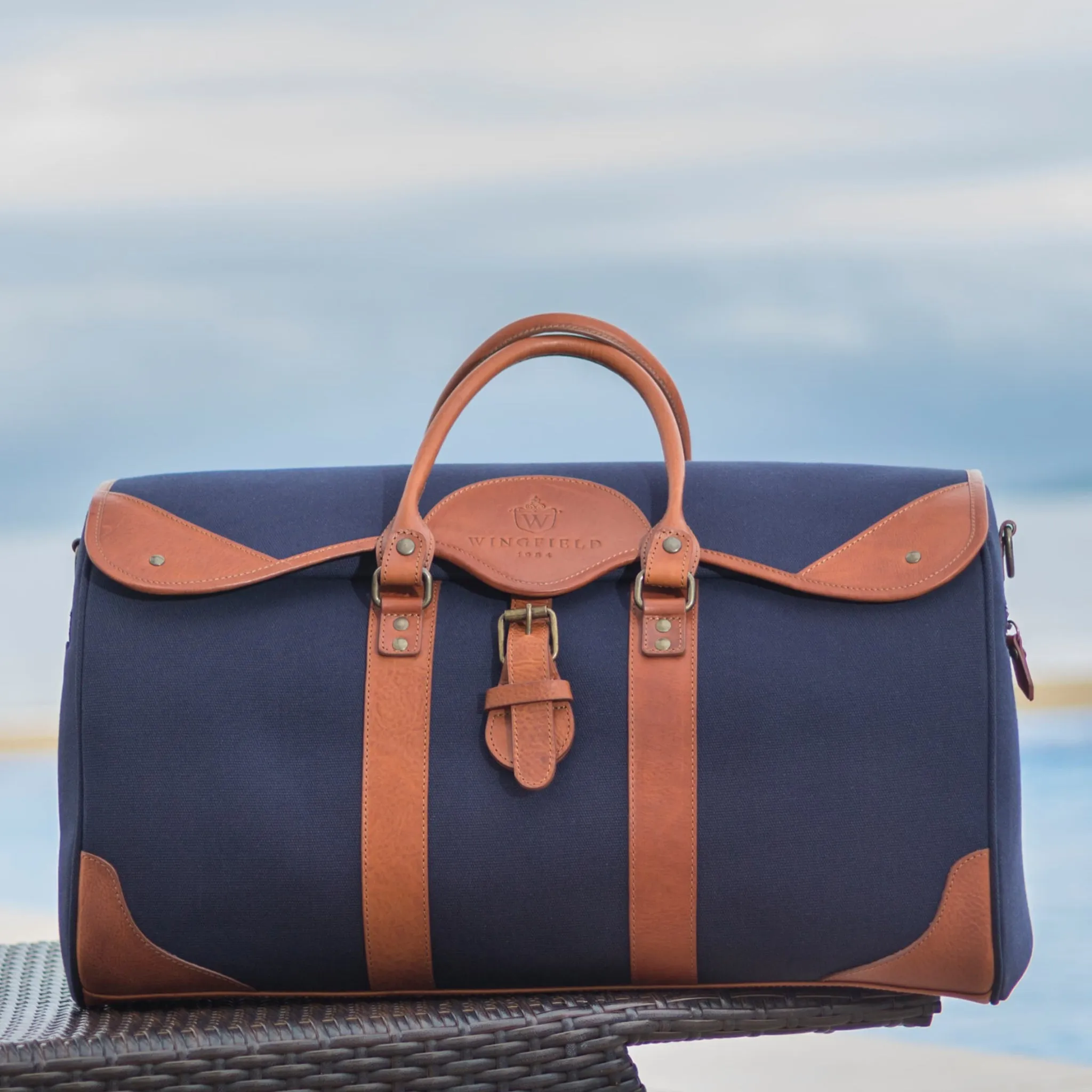 Wingfield Large Canvas & Leather Duffel Bag