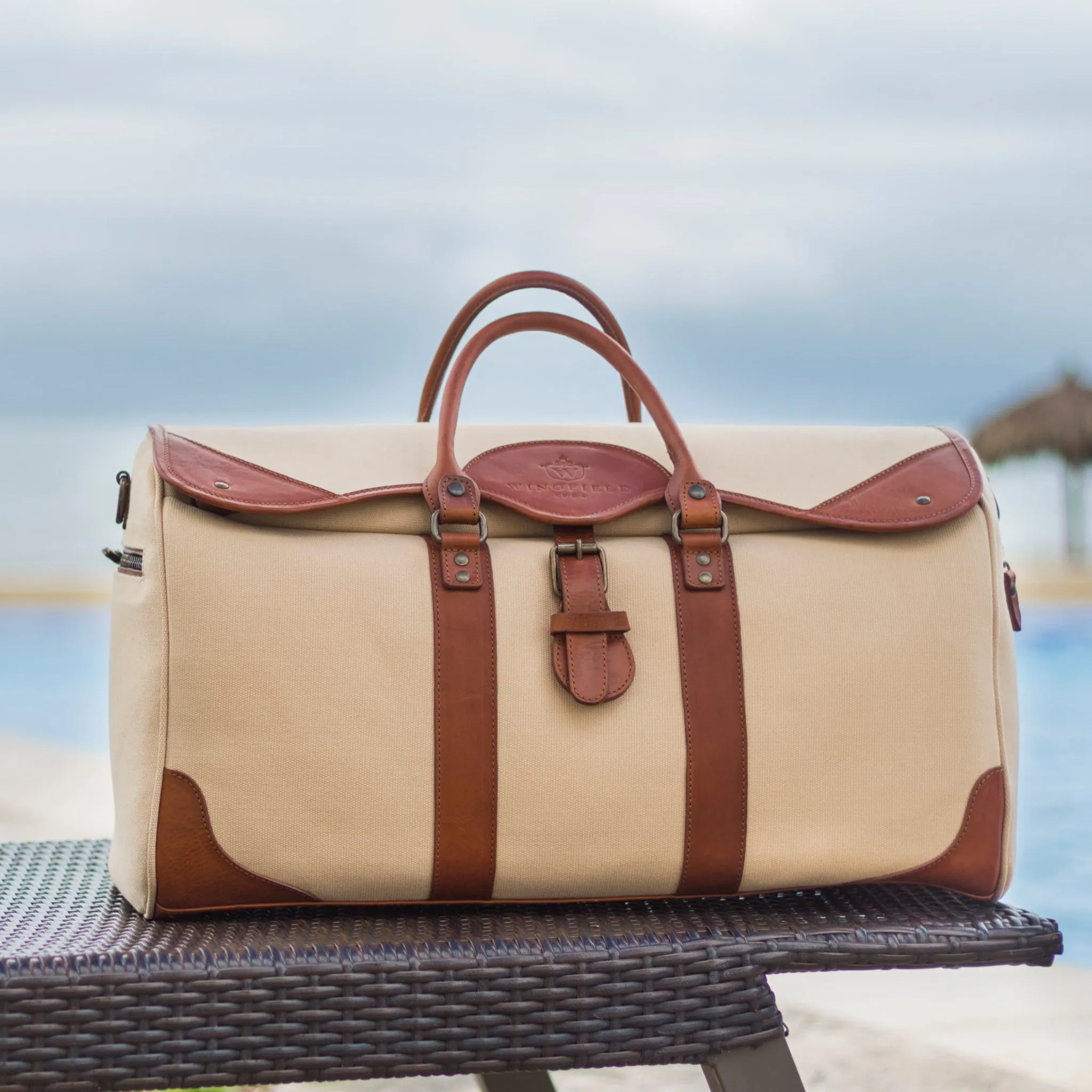 Wingfield Large Canvas & Leather Duffel Bag