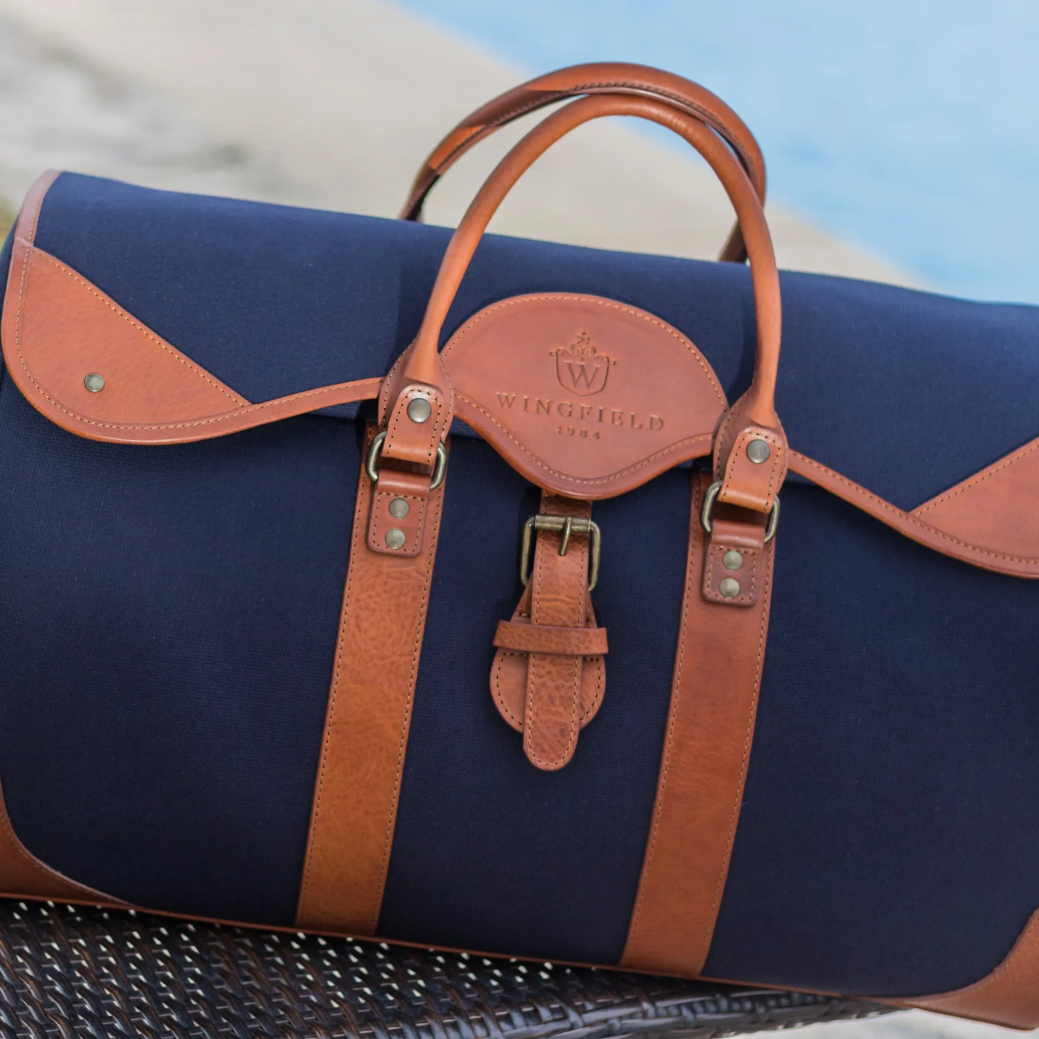 Wingfield Large Canvas & Leather Duffel Bag