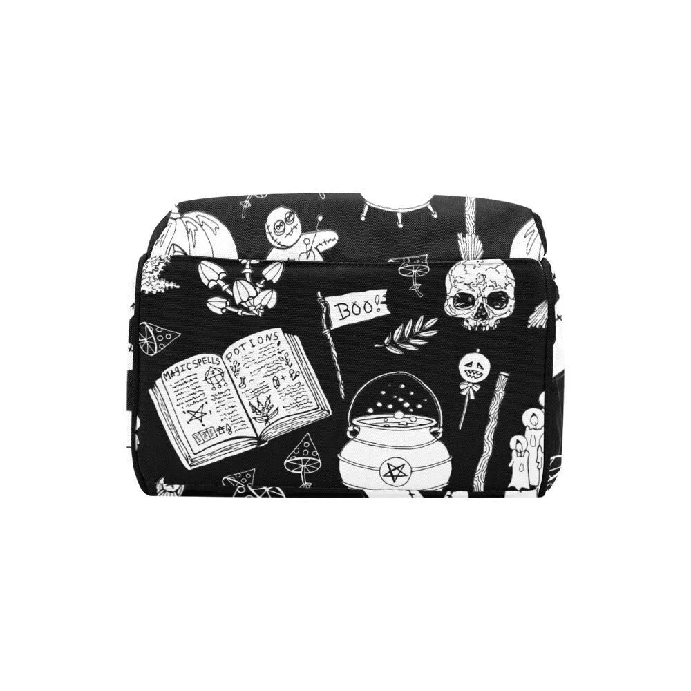 Witchy Diaper Backpack Goth Baby Stuff WItchy Baby Bag Creepy Cute Spoopy Cats Nappy Bag Spooky Cute Diaper Bag WItchy Mom Baby Gifts