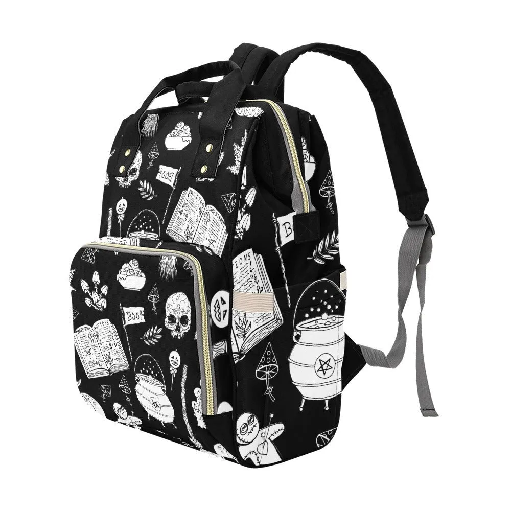 Witchy Diaper Backpack Goth Baby Stuff WItchy Baby Bag Creepy Cute Spoopy Cats Nappy Bag Spooky Cute Diaper Bag WItchy Mom Baby Gifts
