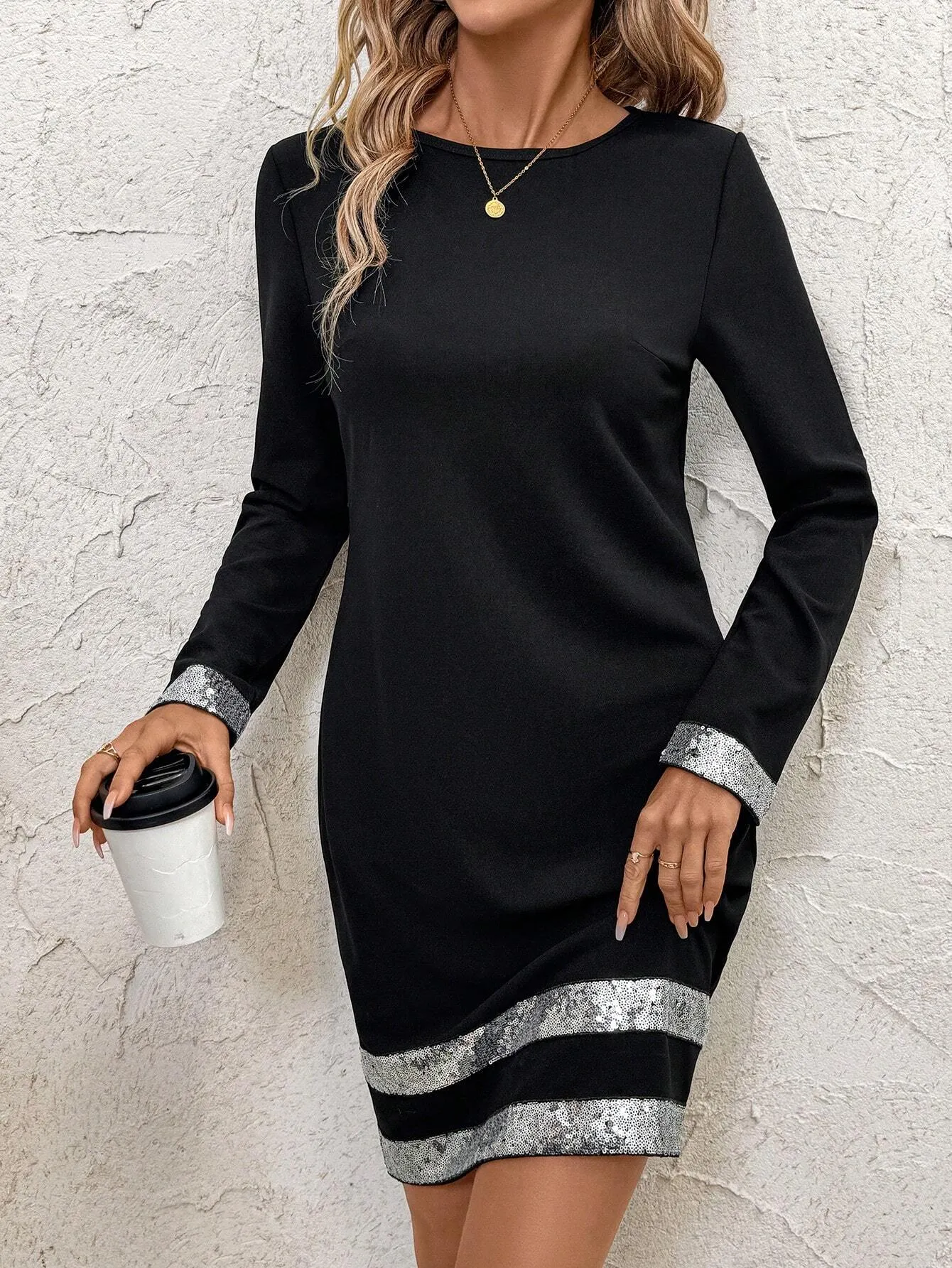 Women's Plaid Contrast Color Work Casual Business Commuter Dress