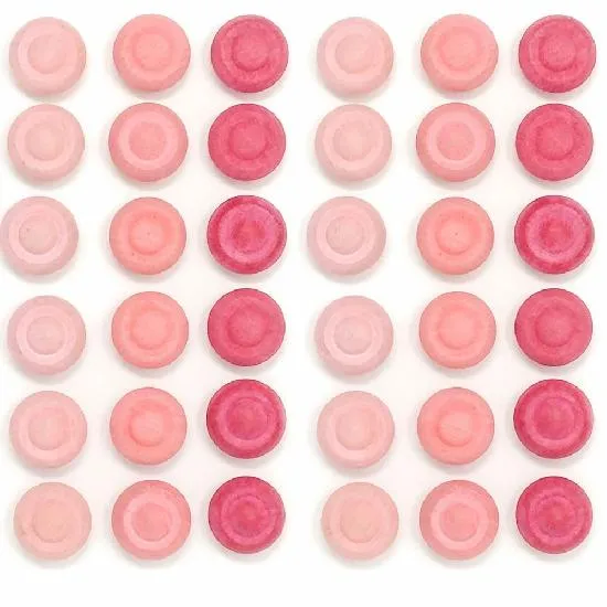 Wood Mandala Flowers 36pcs (Pinks)