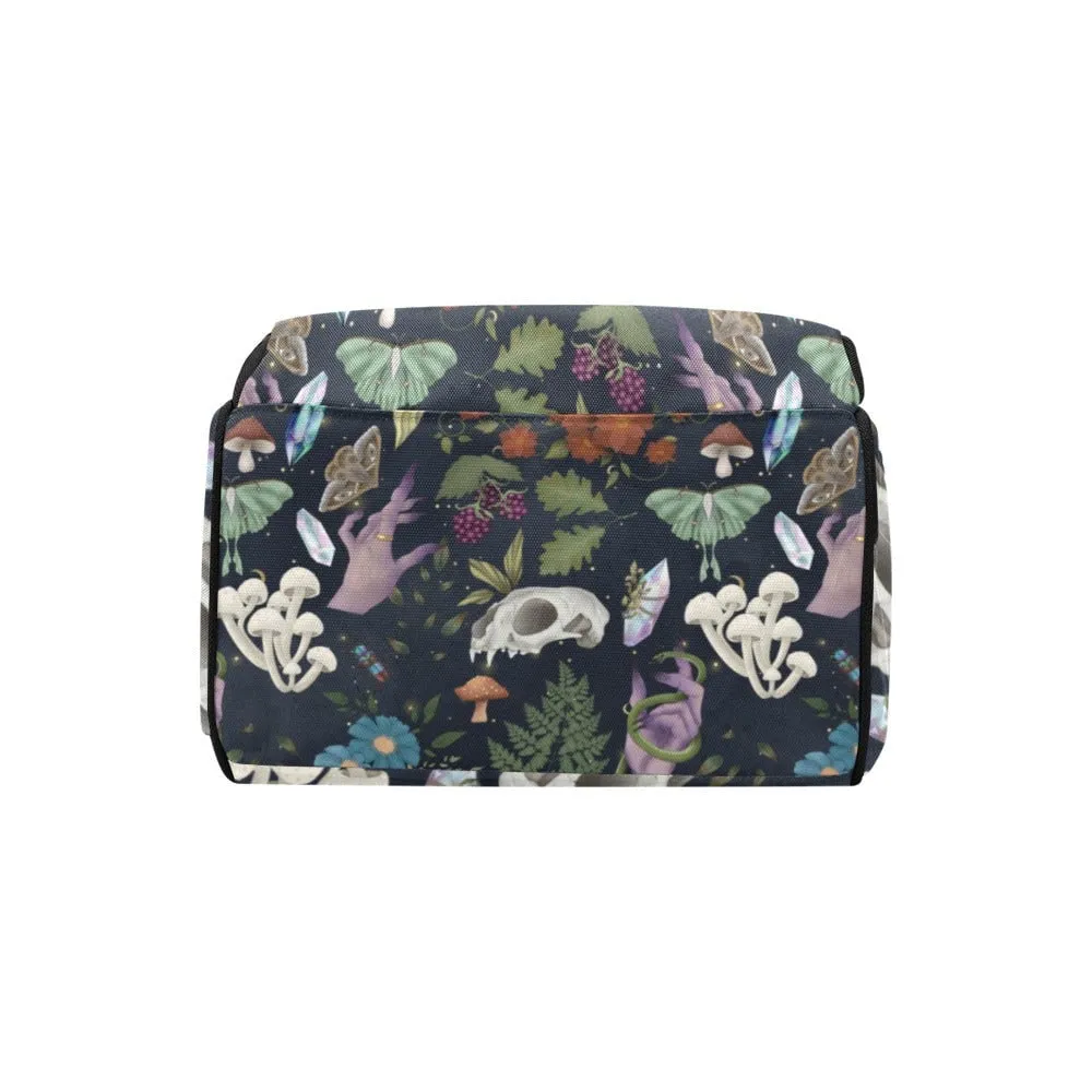 Woodland Forest Witchy Diaper Nappy Bag Goth Baby Bag Goth Backpack Goth Purse Baby Stuff Gothic Baby Stuff Horror Spooky Nursery Skull Baby