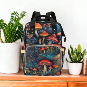 Woodland Mushroom Diaper Bag, Forestcore Diaper Backpack, Dark Cottagecore Baby Bag, Witchy Diaper Bag, Witchcore Baby Bag Goblincore Diaper