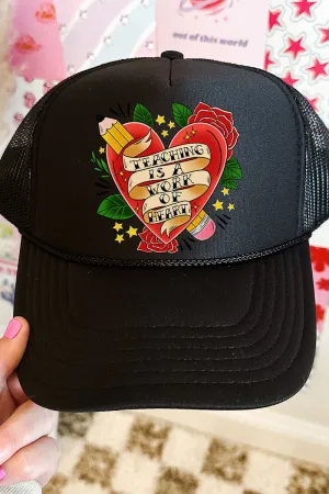 Work Of Heart Roses Otto Black Foam Front Trucker Hat