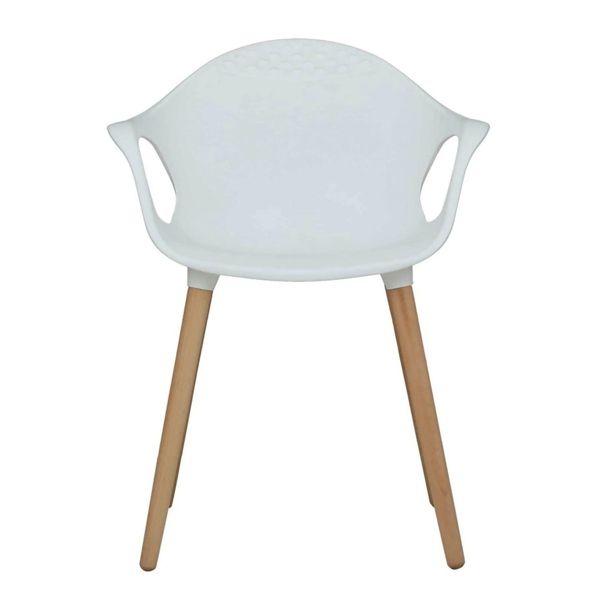 WorkStore Benson Accent Chair with wooden legs, White