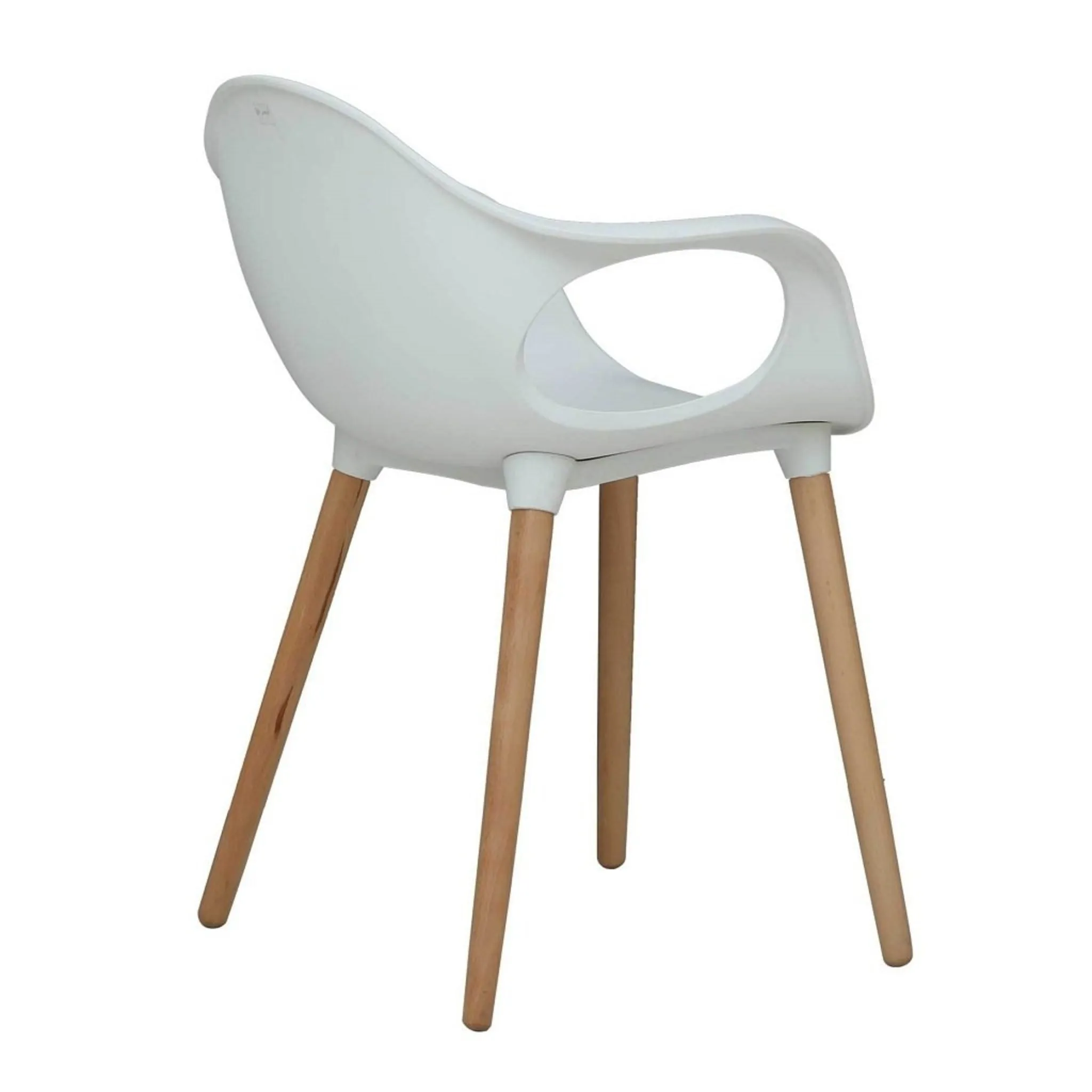 WorkStore Benson Accent Chair with wooden legs, White