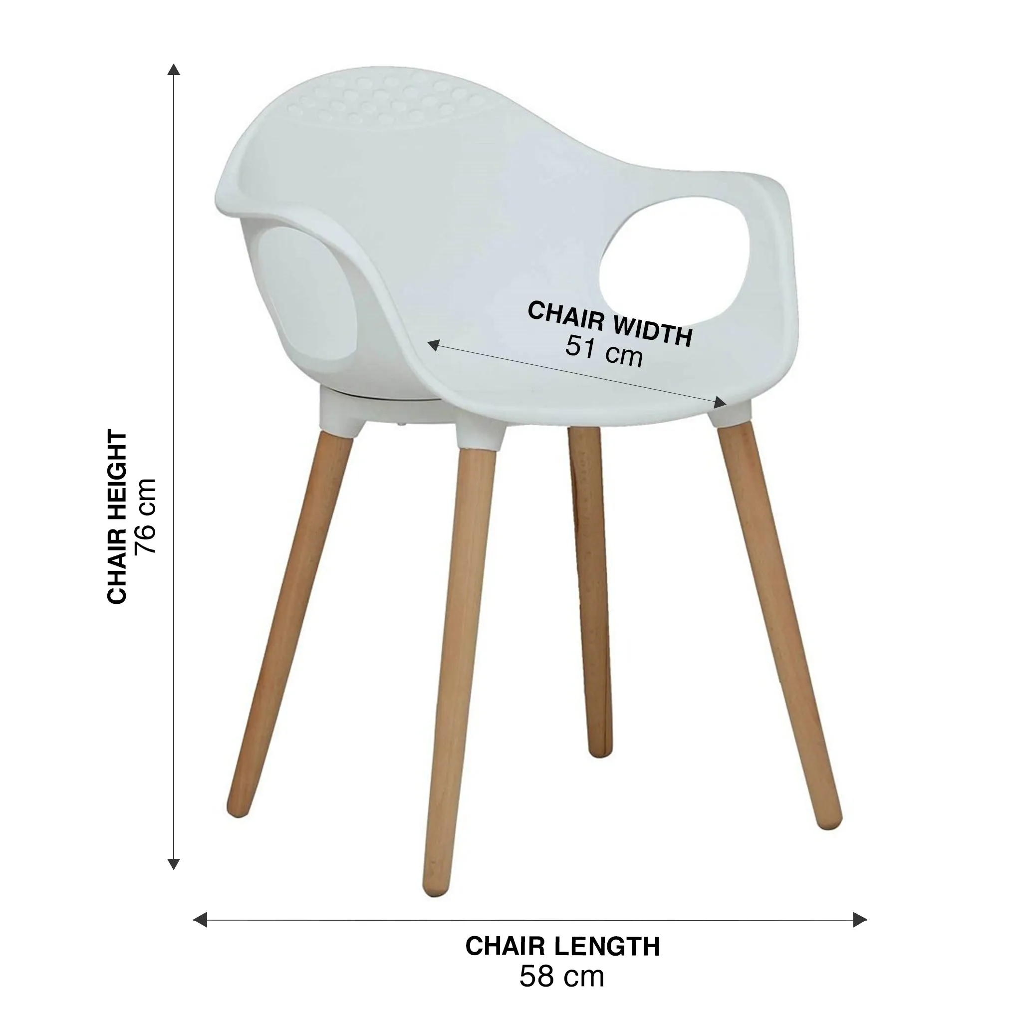 WorkStore Benson Accent Chair with wooden legs, White