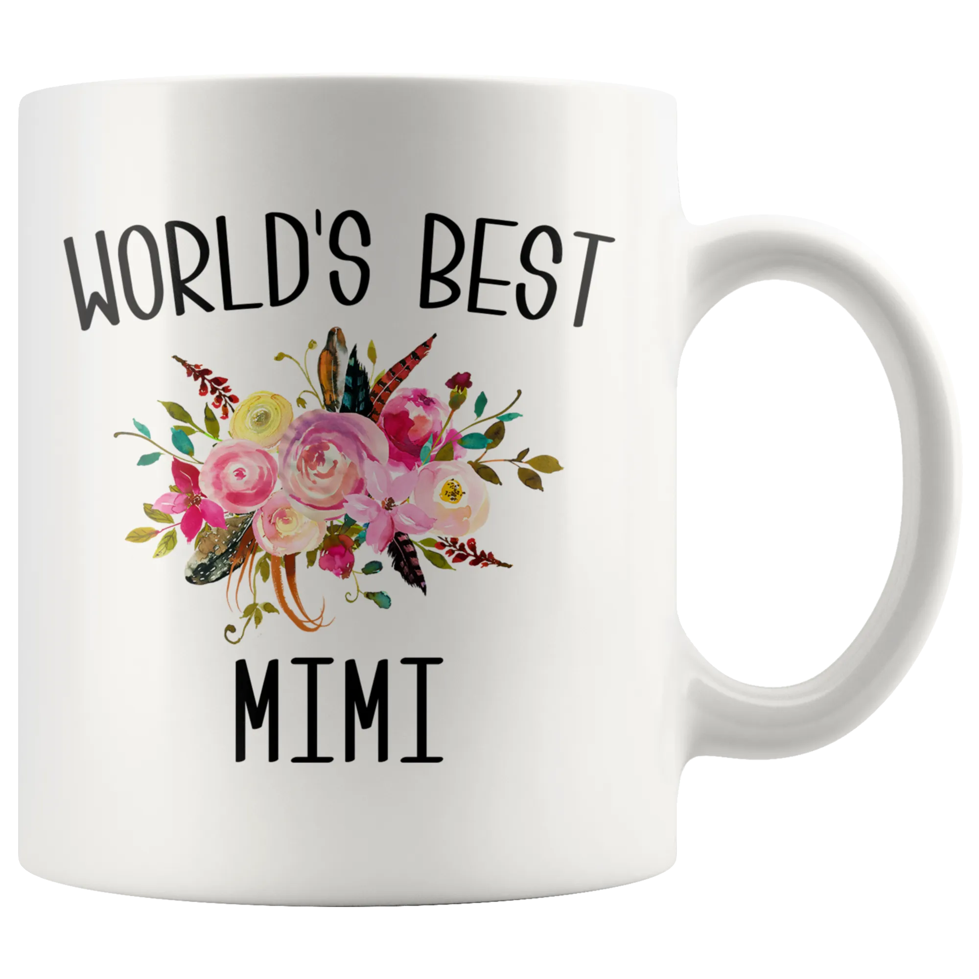 Worlds Best Mimi Mug Cute Gift for Mimi Best Mimi Ever Floral Coffee Cup