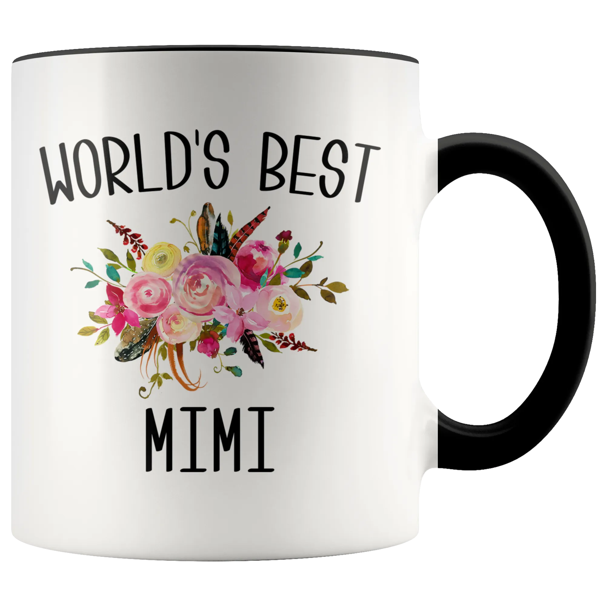 Worlds Best Mimi Mug Cute Gift for Mimi Best Mimi Ever Floral Coffee Cup