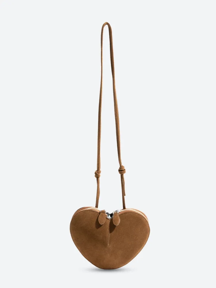Y2K Heart Suede Shoulder Bag