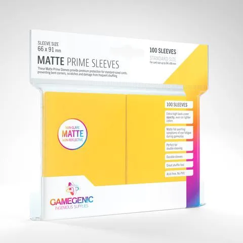 Yellow 100ct Matte Prime Sleeves GG Standard Size