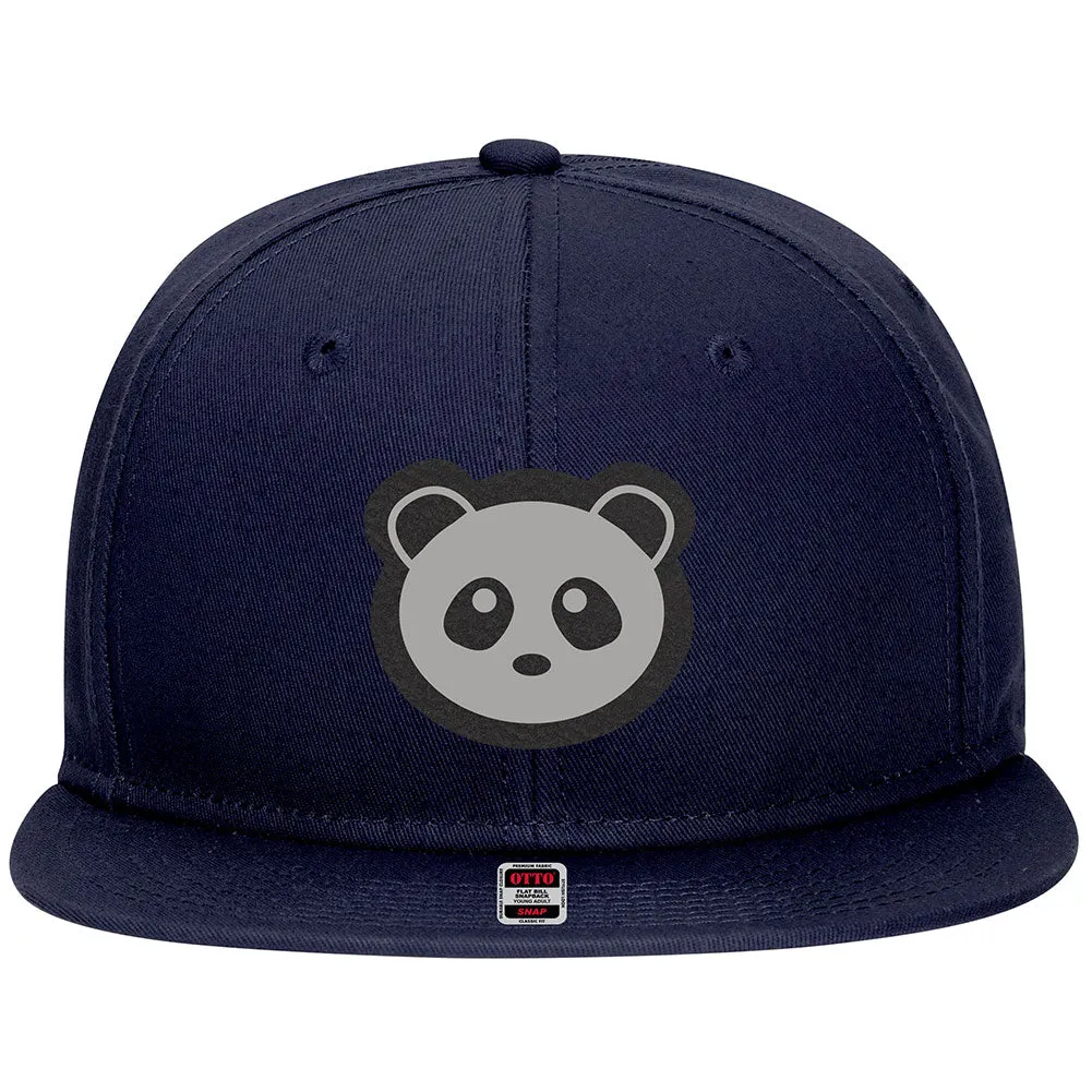 Youth Kid's Panda Leatherette 6 Panel Mid Profile Snapback Hat for Boys and Girls