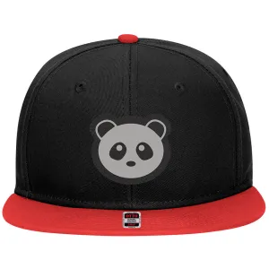 Youth Kid's Panda Leatherette 6 Panel Mid Profile Snapback Hat for Boys and Girls