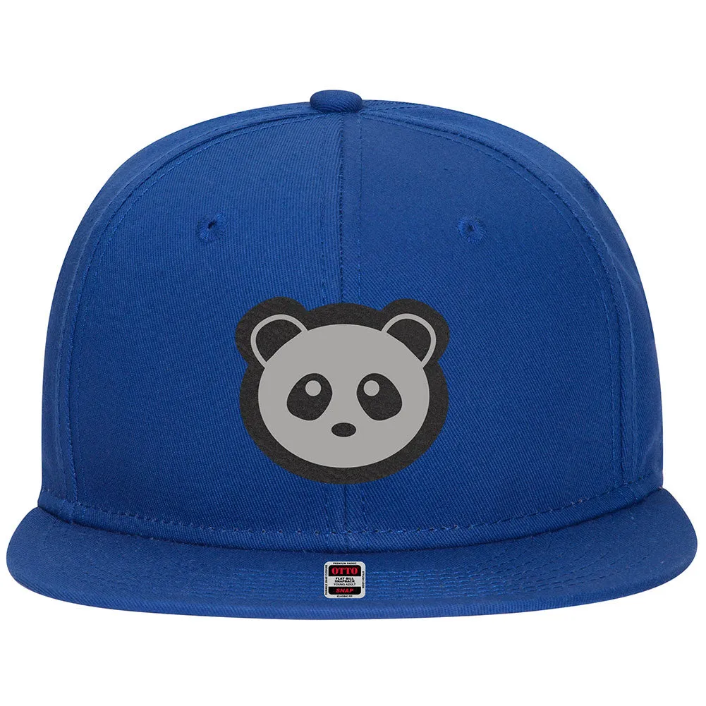 Youth Kid's Panda Leatherette 6 Panel Mid Profile Snapback Hat for Boys and Girls